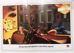 Harley Davidson Print Advertising Drive Belt Tightened or Attitude Adjusted 1994 - Picture 1 of 2