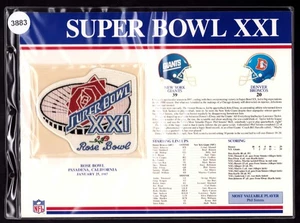 Parche Willabee Ward NFL Super Bowl XXI New York Giants & Denver Broncos 1987 - Imagen 1 de 1