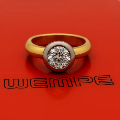 Wempe Ring 750 Gold Brillant 0,74 ct SI Solitär Diamant mit Zertifikat Juwelier - Bild 1 von 4