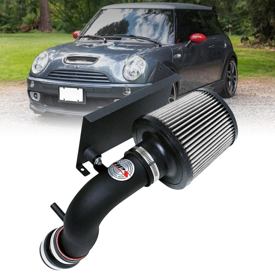 Kit de admisión de aire HPS Shortram negro + protector térmico con filtro para 02-07 Mini Cooper Foto 1 de 3