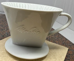 New Melitta 1 Cup White Porcelain Pour-over Cone Coffee Maker looks new no box - Picture 1 of 6