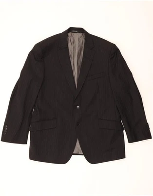 PIERRE CARDIN Mens 2 Button Blazer Jacket UK 38 Medium Black Pinstripe BW28 - Image 1 of 3