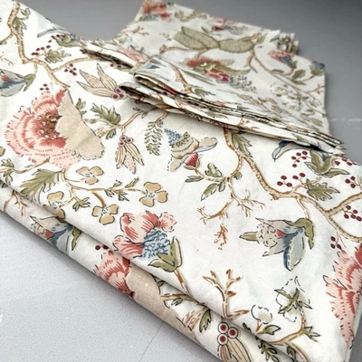 NEW Set Tablecloth 102x74” And 6 Napkins 16x16” Floral 100% Cotton Block Printed - Image 1 of 4