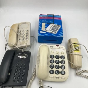 Lot of 5 Vintage & Big Button Landline Phones Untested Joblot BT Telcom - Zdjęcie 1 z 8
