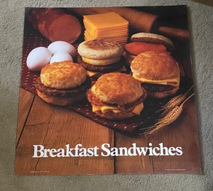 Vintage 1985 McDonald’s Frühstück Sandwiches Translite 22 x 22” - Bild 1 von 2