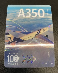 Delta Air Lines Airbus A350-900H Trading Card No.77 Delta 100 Years Anniversary - Imagen 1 de 2