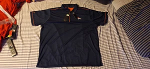 Antigua NFL Denver Broncos Salute Men's Polo Shirt Size XXL - Navy Blue/Orange - Picture 1 of 1