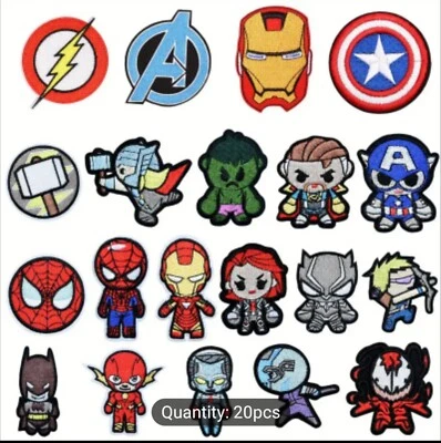 Assorted Marvel/DC Superheroes Villains Characters Iron-On Embroidered Patches - Image 1 of 4