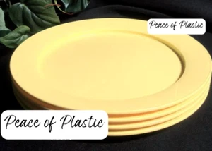 Tupperware runder Lunchteller Set 4 gelb Picknick Vintage neu Stapelverschluss - Bild 1 von 2