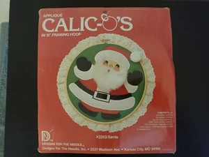 Diseños para la aguja aplique Calicos Santa Claus 10" aro de marco de madera KIT - Imagen 1 de 8