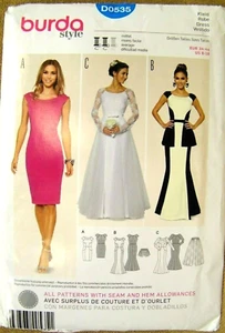 BURDA MUSTER D0535 KLEIDER FEHLT GRÖSSEN 8 10 12 14 16 18 NEU UNGESCHNITTEN - Bild 1 von 2