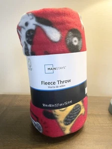 MAINSTAYS Dogs Fleece Throw Blanket 50"x 60" NEW - Picture 1 of 2