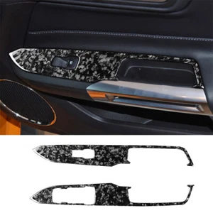 Cubierta del panel elevador de ventana de fibra de carbono forjada para Ford Mustang 2015-22 - Imagen 1 de 10