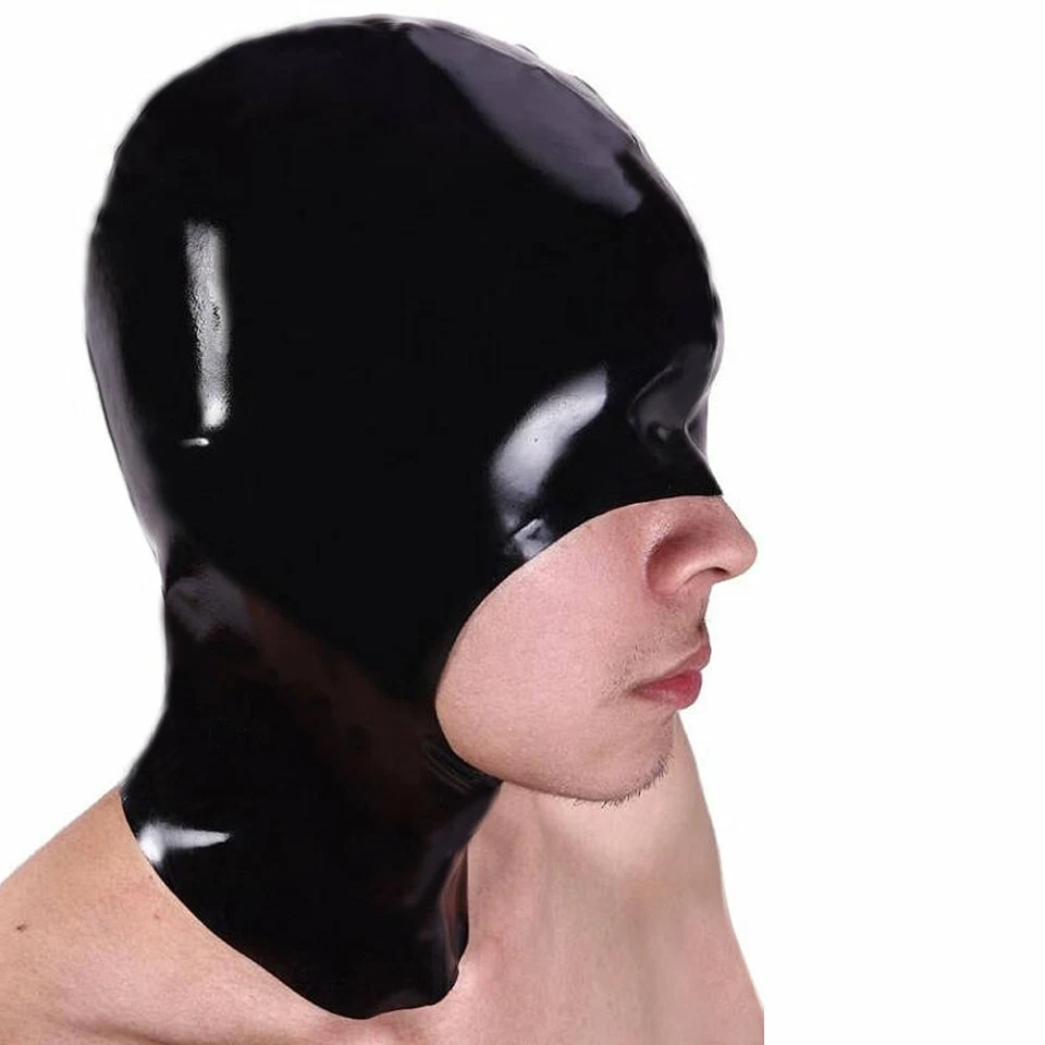 LATEX Unisex Goma Media Cara Látex Capucha Venda Estilo Máscara Disfraz 0.4mm Foto 1 de 3