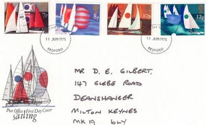 GB stamps 1975 FDC Sailing Missing Black on 8p stamp - Foto 1 di 1