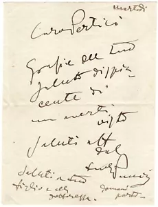 Giacomo Puccini - Carta autógrafa firmada en perfecto estado - Compositor musical - Imagen 1 de 1