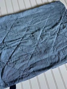Woolrich Denim Blue Chambray Quilted Pillow Sham Standard - Picture 1 of 5