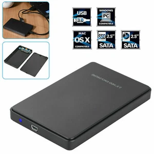 USB 3.0 2TB SATA SSD External Hard Drive Portable Desktop Mobile Hard Disk Case - Photo 1/8