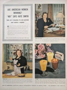 1944 Jello print ad, Pudding, Featuring Kate Smith. - Picture 1 of 1