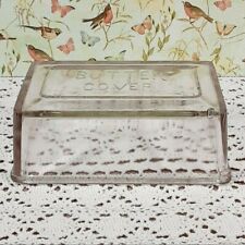 Embossed Depression Glass Butter Cover Vintage Gray Tint Rectangle Top Only