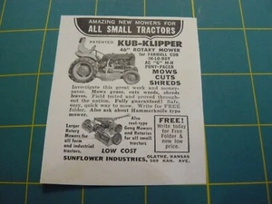 THE FARM QUARTERLY- SUMMER 1957-AD- KUB-KLIPPER 46" ROTARY MOWER / Olathe, KS - Picture 1 of 1