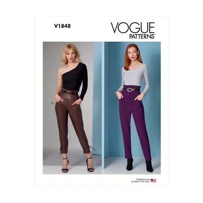 Vogue Schnittmuster V1848 - schmale Hose mit hohem Bund - Bild 1 von 4
