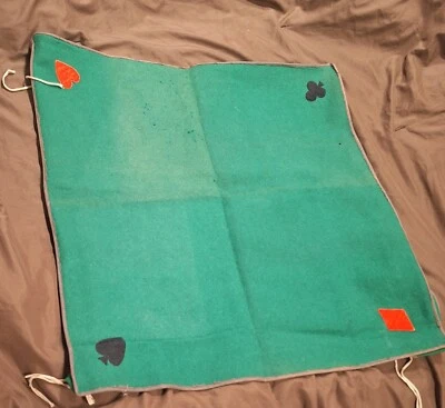 Playing Cards Poker Wool/Felt? Card Table Cover Vintage - Image 1 of 4