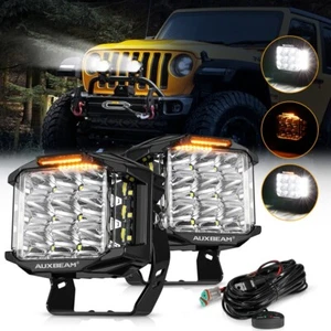 AUXBEAM 2x 5" LED Pod Work Light Offroad Driving Lamp Spot Flood Combo Universal - Picture 1 of 12