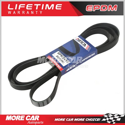 EPDM Serpentine Belt 6PK2455 fit 10-15 Jaguar XKR 5.0L Ford F150 Windstar - Image 1 of 4