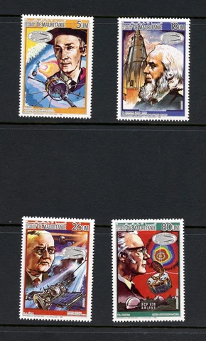 K063  Mauritania 1986   Halley's Comet space satellites  4v.  MNH Cover