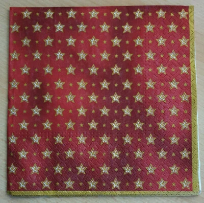 JEAN PRODUCTS GMBH Servietten Advent Weihnachten rot gold Sterne Goldrand 20 St 33x33 cm Neu