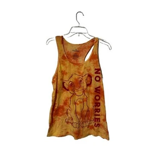 Disney The Lion King No Worries Simba Tank Tie Dye Orange Top Juniors XL - Picture 1 of 3