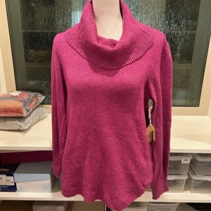 Tahari Cowl Neck Sweater Pink Marled Size XS (Oversized) NWT - Picture 1 of 6