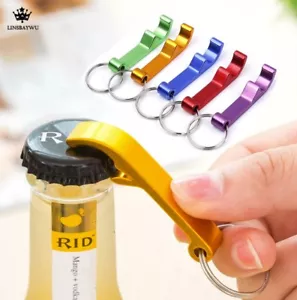 APRIBOTTIGLIE PORTACHIAVI IN METALLO apri bottiglie birra lattine cavatappi - Imagen 1 de 2
