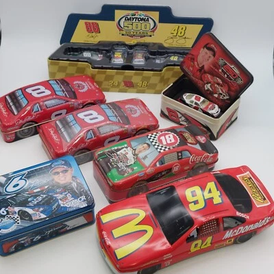 Lata NASCAR con 5 autos diecast algunos nuevos en envoltura #8 #88 #6 #94 #48 más autos Foto 1 de 4