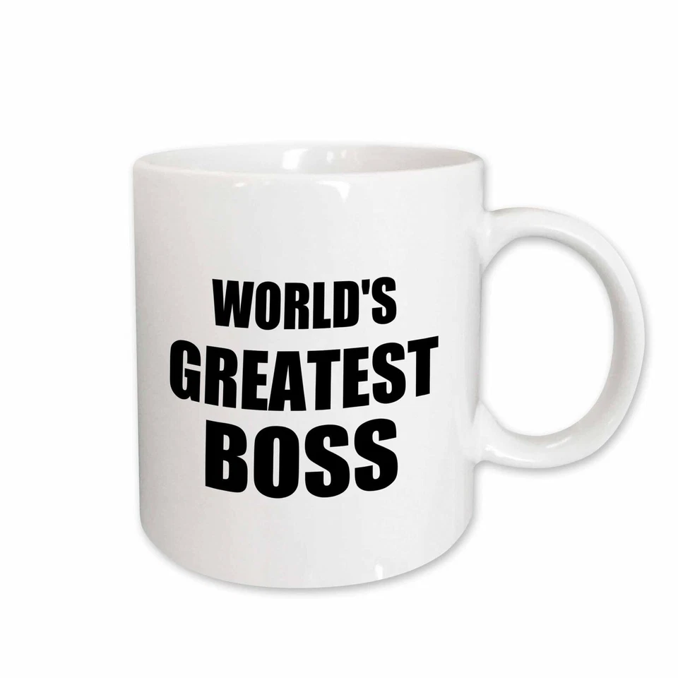 3dRose Worlds Greatest Boss. texto negro. Taza gran diseño para el mejor jefe de todos los tiempos Foto 1 de 1