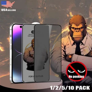 Privacy Tempered Glass Screen Protector for iPhone 16 15 Pro Max 14 13 12 11 - Picture 1 of 11
