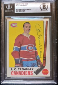 J.C. TREMBLAY AUTOGRAPHED 1969-70 O-PEE-CHEE MONTREAL CANADIENS CARD - Picture 1 of 2