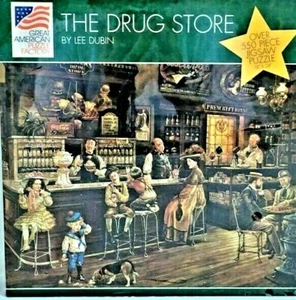 GREAT AMERICAN PUZZLE COMPANY " THE DRUG STORE " 550 PIECES 18" X 24" (1994) - Picture 1 of 5