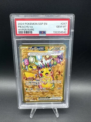 2024 Pokemon Surging Sparks Pikachu Ex Hyper Rare 247 PSA 10 - Image 1 of 2