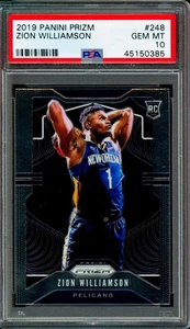 Prizm #248 Zion Williamson 2019 pelota detrás de la cabeza novato radiocontrol PSA 10 gemas como nueva - Imagen 1 de 2
