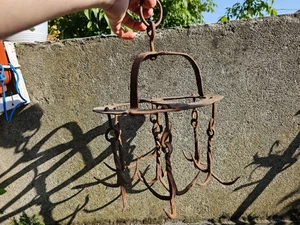 ANTIKE SCHMIEDEEISERNE HANDGESCHMIEDETE WASSERBRUNNENHAKEN KRONE 19. JAHRHUNDERT - Bild 1 von 19