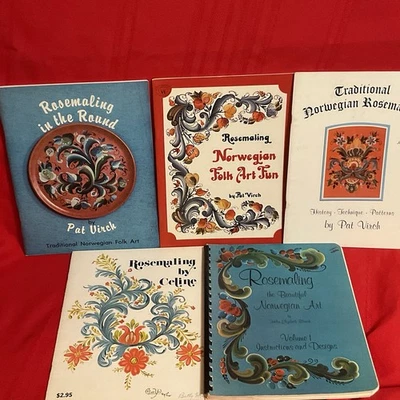 5 Rosemaling Books Collection, Norwegian Art, Blanck, Virch, Jelverton - Image 1 of 4