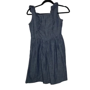 Hanna Andersson Chambray Denim Rüschenkleid Größe 12/150 - Bild 1 von 7
