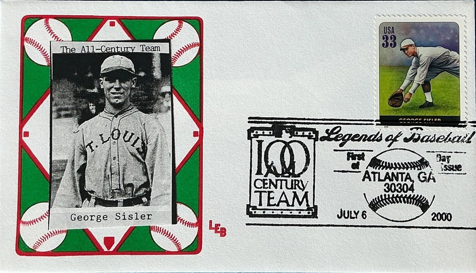 LEB 3408 Baseball Great George Sisler  - Image 1 of 1