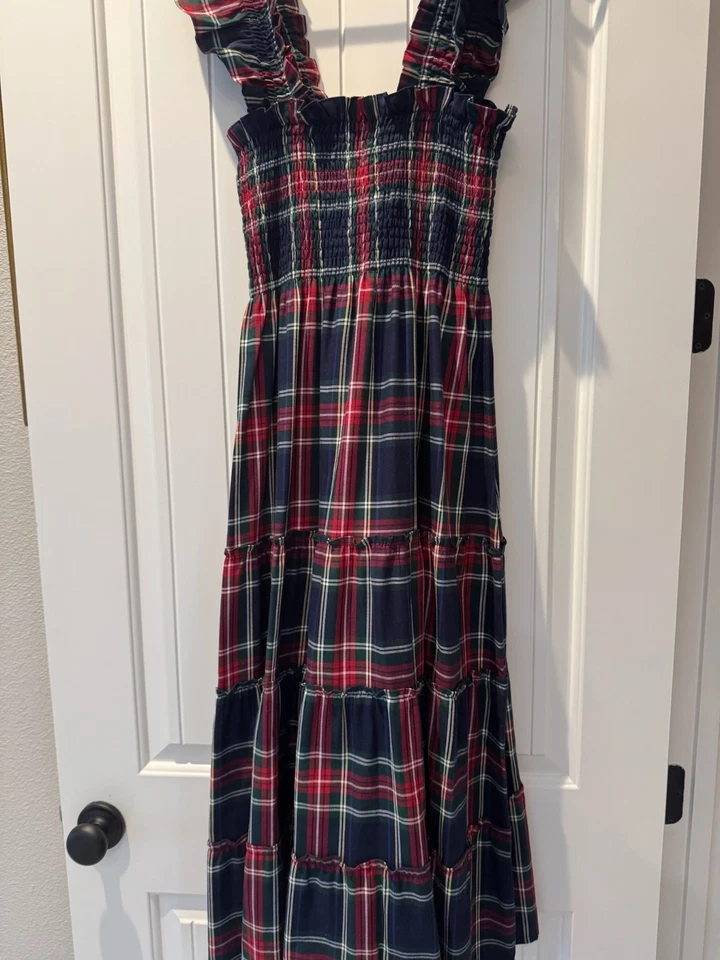 Vestido Hill House Home Ellie Nap Tartán Cuadros XS RARO Vacaciones Navidad Azul Rojo Foto 1 de 4