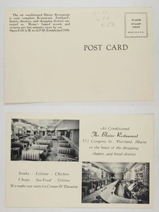 Portland ME Blaine Restaurant Interior Dining Booths Counter Menu Postcard - Picture 1 of 1