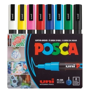 8 Posca Paint Markers, 3M Fine with Reversible Tips, Set of Acrylic Paint Pen... - Picture 1 of 6