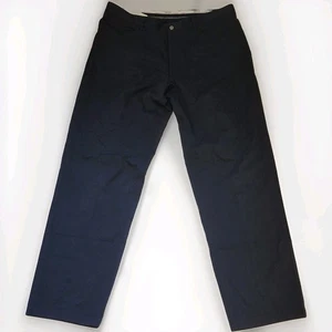 Armani Collezioni Pants Mens 40 Black Wool Blend Stretch Straight Leg Flat Front - Picture 1 of 10