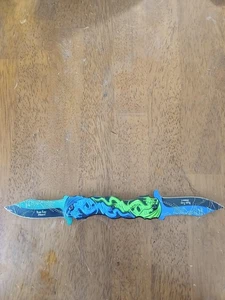Dark Side Blades Double Blade Dragon Spring Assisted Knife Green Blue - Bild 1 von 6